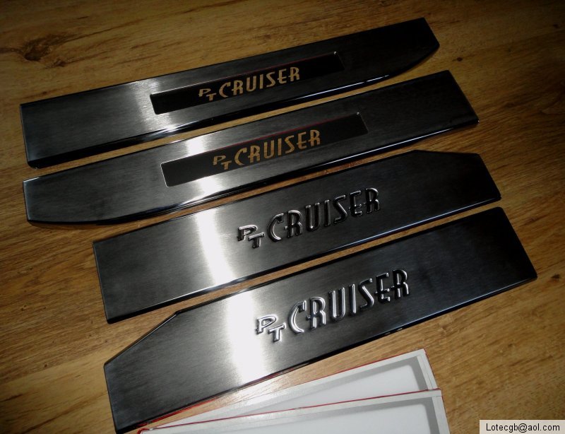 PT Cruiser Chrome 4 Piece Illuminated Sill Plates PT Cruiser Logo eBay