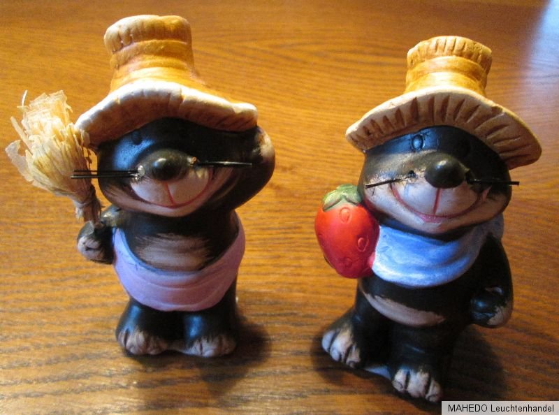 Deko Figur Keramik Dekofigur Keramikfigur Blumendeko Garten Maulwurf