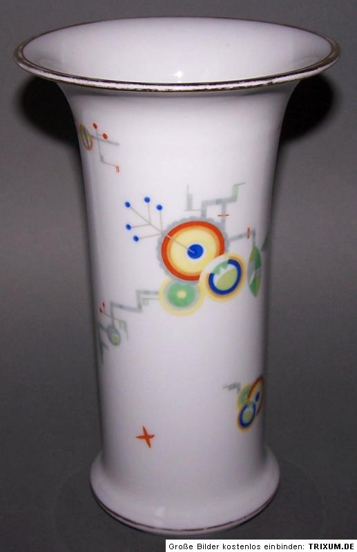 Große seltene Art Deco Rosenthal Vase handbemalt um 1920 Malermarke eBay