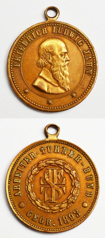 Medaille Bronze Friedrich Ludwig Jahn Arbeiter Turner Bund Gegr