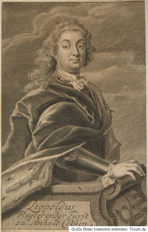 c1720 Fürst Leopold von Anhalt Köthen Kupferstich Porträt