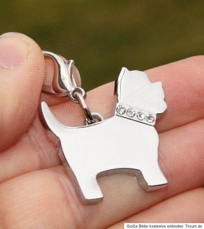 Ohrstecker Ohrringe Hund Westi Terrier mit Herz gold