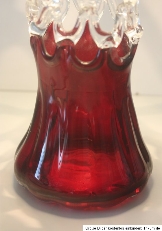 GEFLOCHTENES GLAS ANSEHEN Alte Vase &TOPAntique Murano Glass