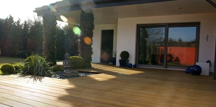 TERRASSENHOLZ GARAPA TERRASSE DIELE HOLZDECK BALKON HAUS FORMSTABIL 