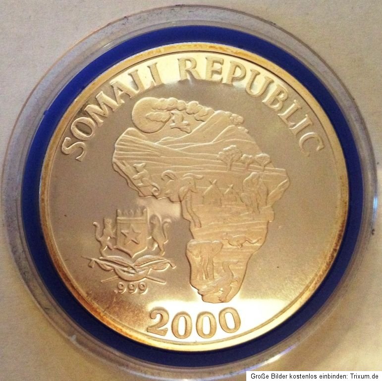 10 $ Somalia AFRICAN MONKEY / AFFE 2000 1oz Silber (1)