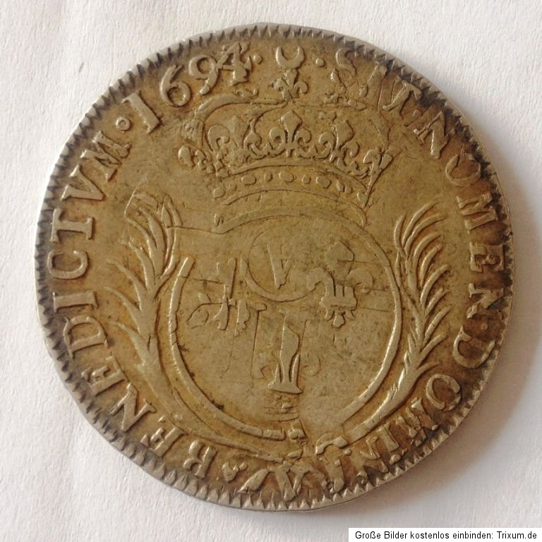 Frankreich 1 ECU 1694 Ludwig Louis XVI. Silber