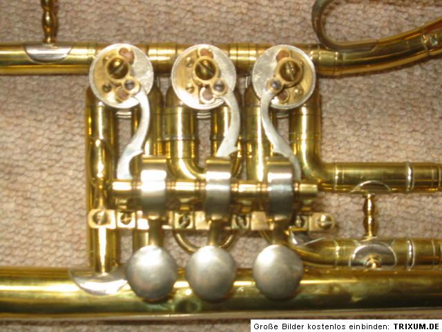   old rotary Bb (?) Flugelhorn Josef Lidl Brno garland  