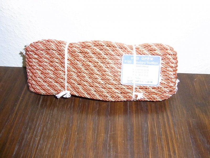 3cm 25m auf einer Pappe OPEW 0,60€//m creme rot braun Borte Höhe ca