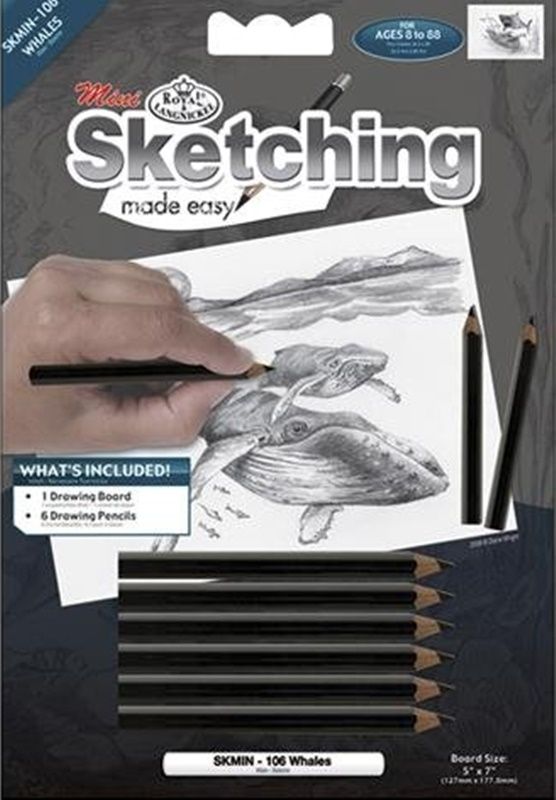 Sketching Skizzieren Malen Mit Bleistift Wal Wale Mini 12cm X 17cm Ebay