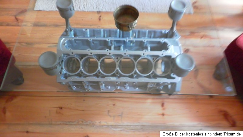 TISCH Motor V12,Glastisch Deko,Jaguar,Motorblock,Glastisch