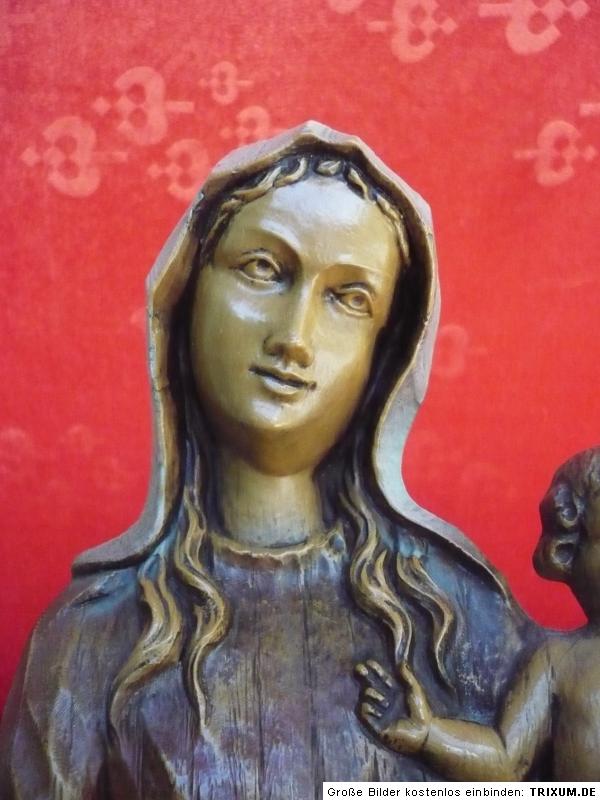 schöne, alte Holzfigur__Madonna__geschnitz und bemalt___60cm 