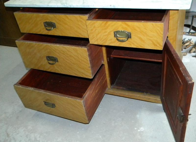 1915 komplettes JUGENDSTIL SCHLAFZIMMER mit Originallasur+Spiegel