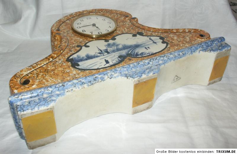 Tischuhr Kaminuhr Uhr Keramik M W Mercedes Werk alt antik