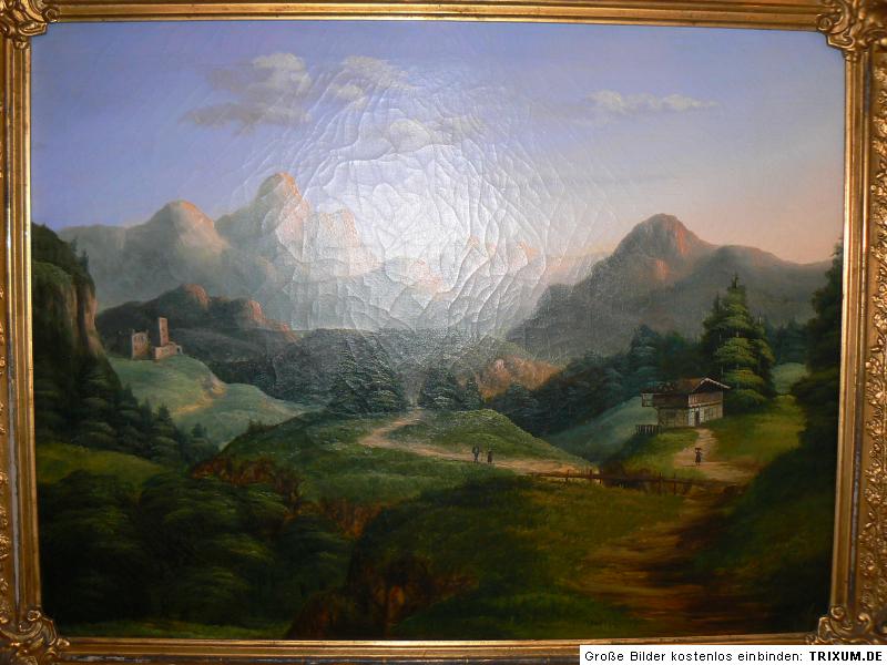 Top Biedermeier Gemälde Paar, Berner Oberland, um 1850, Lieferung 