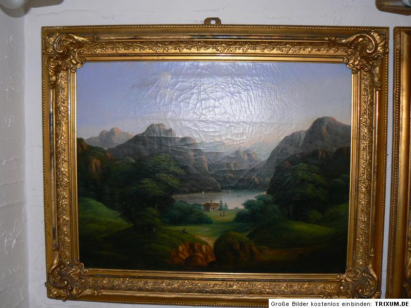 Top Biedermeier Gemälde Paar, Berner Oberland, um 1850, Lieferung 