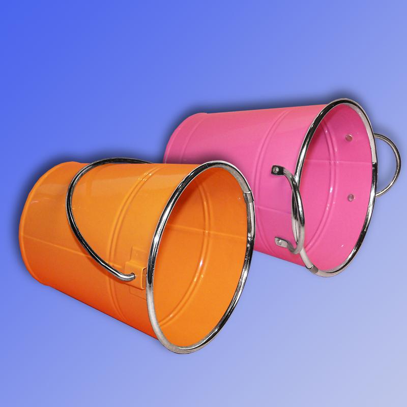 Höhe 12 cm in 7 Farben erhältl. lackiert Kleiner Zinkeimer mit Metallgriff