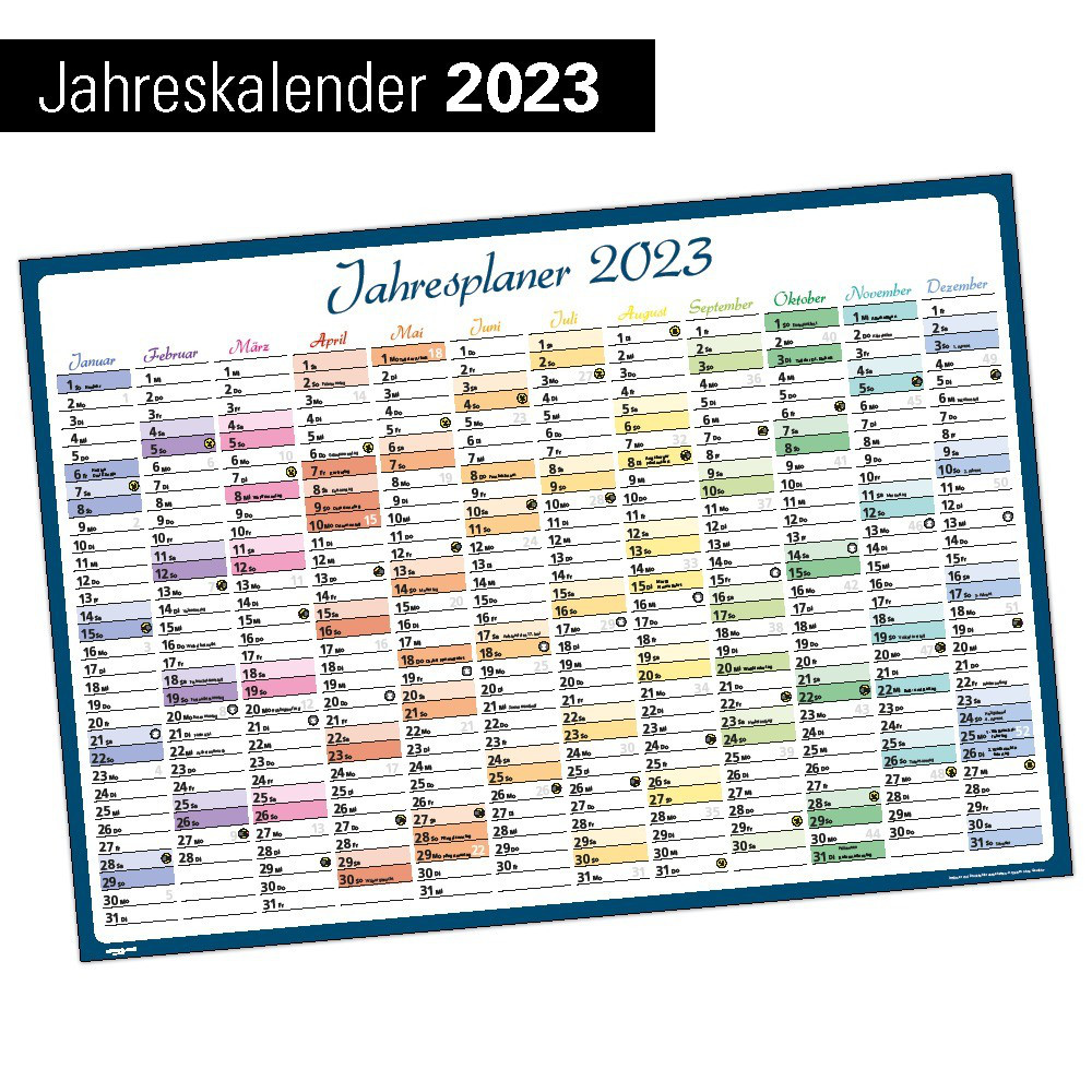 2024 XXL Wandkalender Wandplaner Jahresplaner Kalender 2024 DIN A1 GEFALTET  Bunt