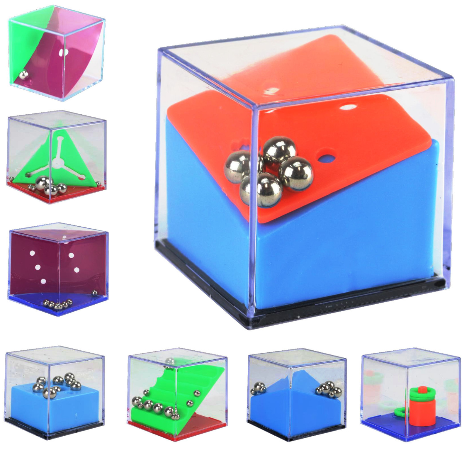 2er Set Geduldspiele - verschiedene Cubes mit Kugeln