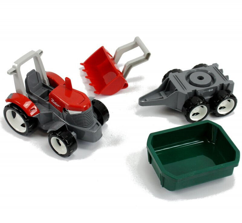 2in1 Traktor mit Anhänger und Frontlader