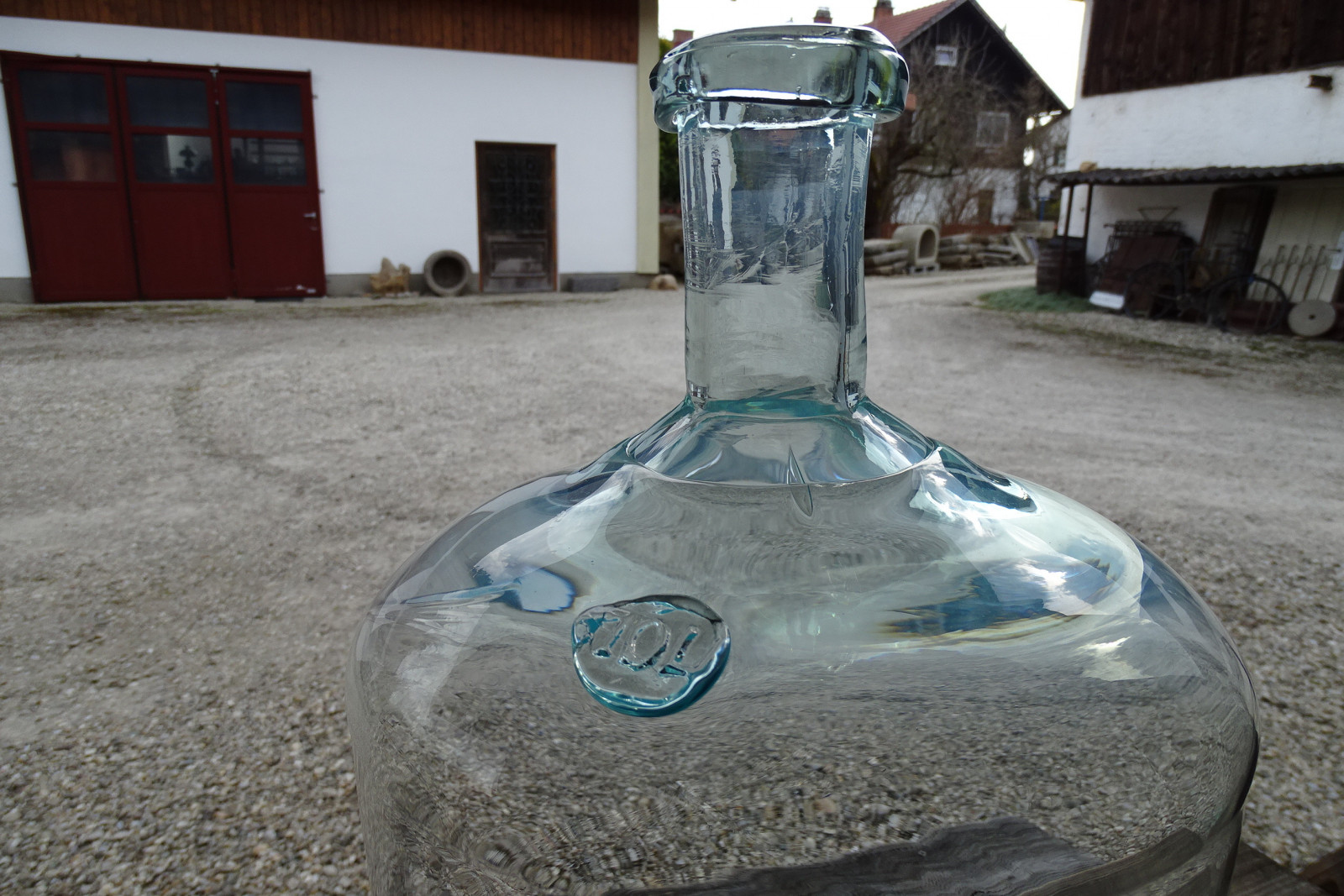10L SCHNAPSFLASCHE Abrißglas Branntweinflasche Waldglas Barock Flasche geblasen